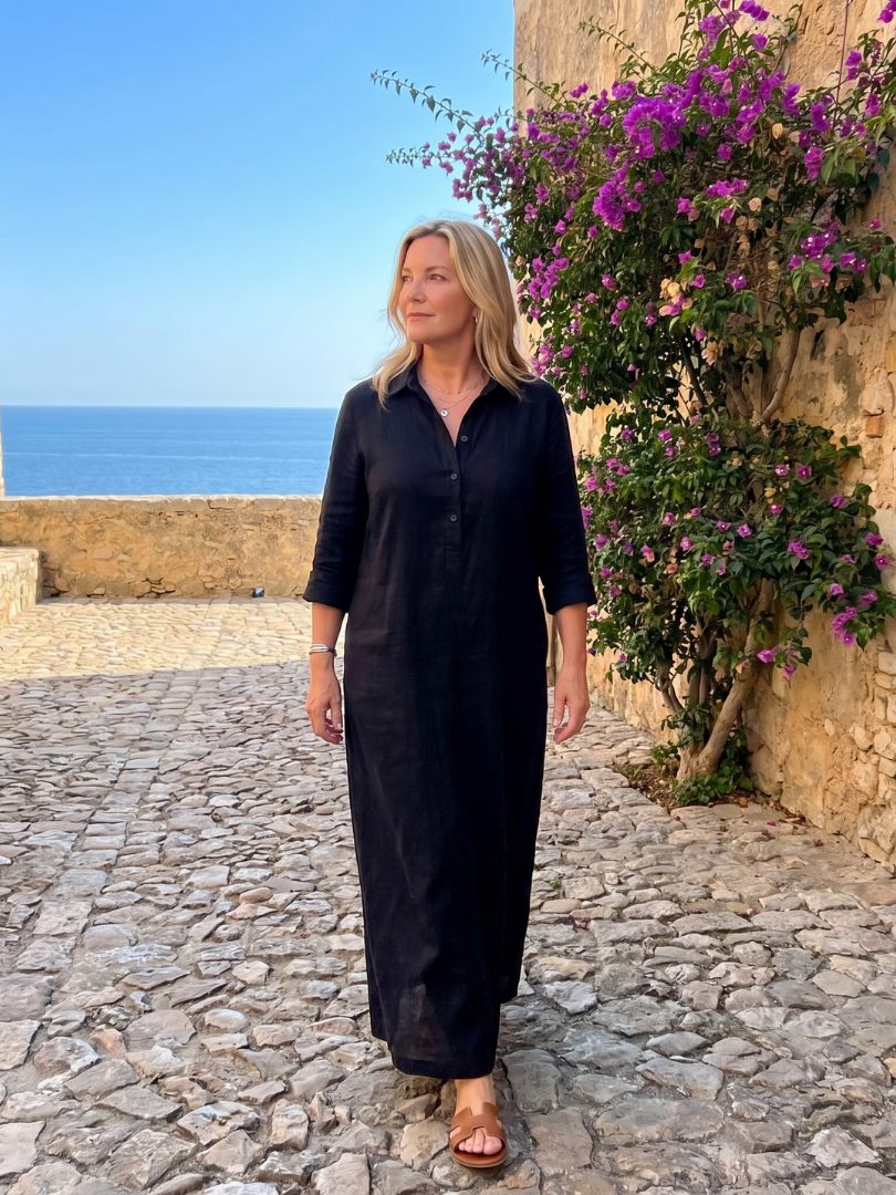 Auvelle | Robe Maxi à Manches Longues et Silhouette Détendue