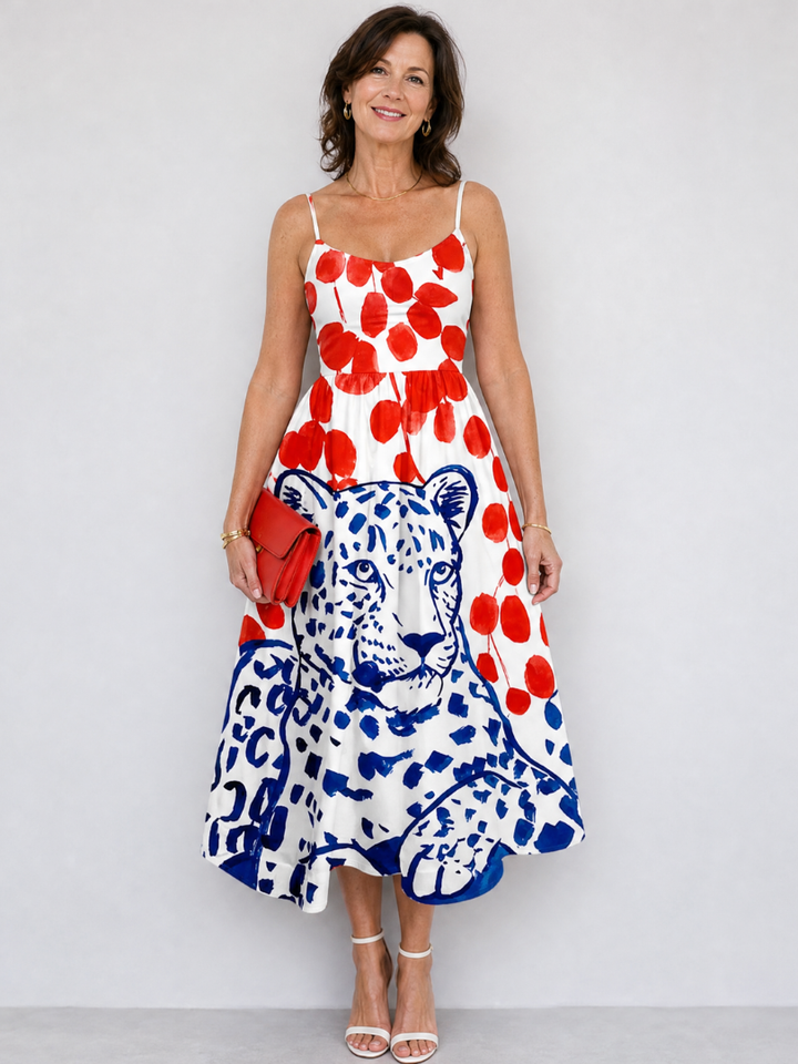 Zarelia | Robe Midi à Imprimé Léopard