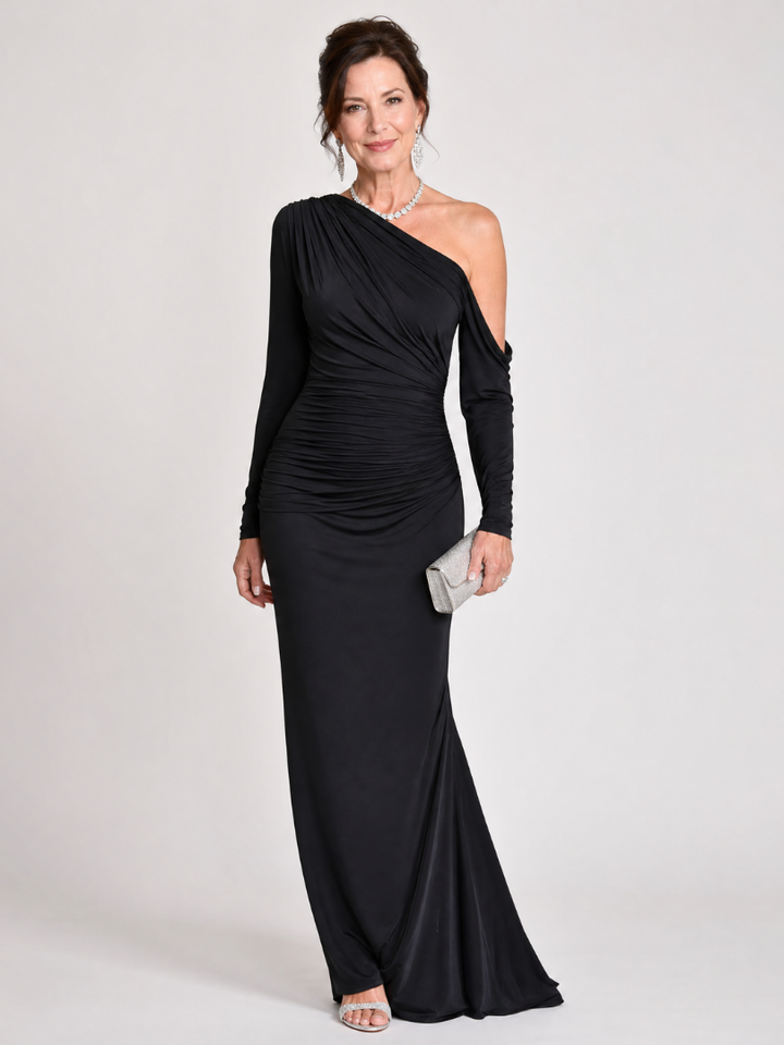 Saskia | Robe Maxi Ruchée à Une Épaule