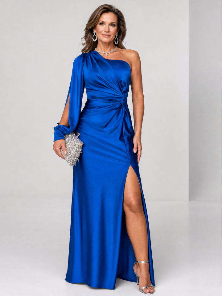 Roniol | Robe Maxi Drapée à Épaule Dénudée