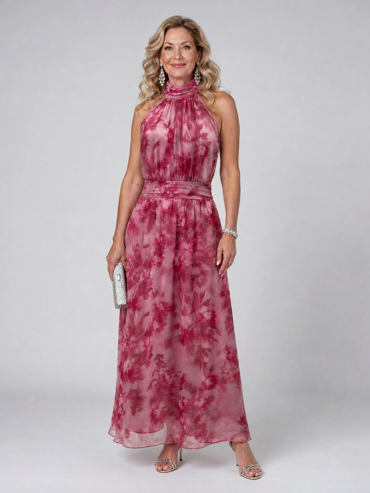 Avien | Robe Midi à Col Halter Doux