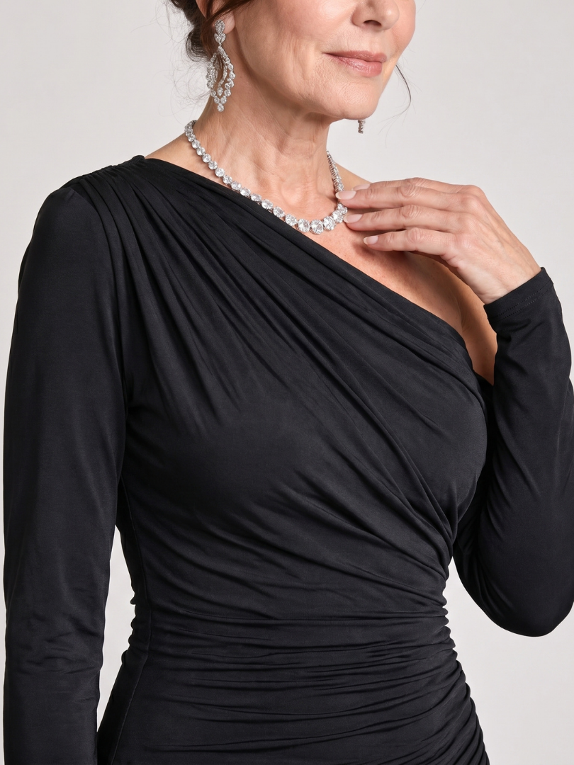 Saskia | Robe Maxi Ruchée à Une Épaule