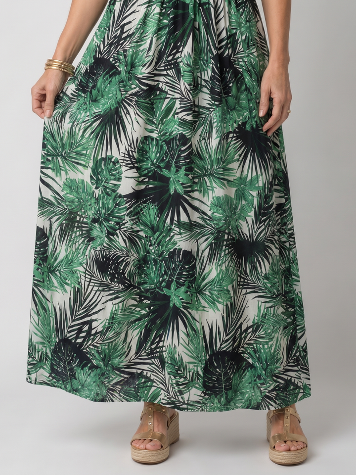 Auvelle | Robe Midi Sans Manches à Imprimé Floral