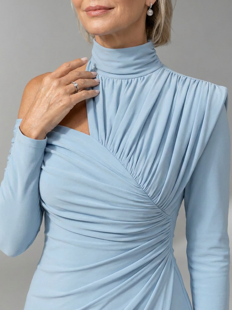 Viano | Robe Midi Drapée à Une Épaule
