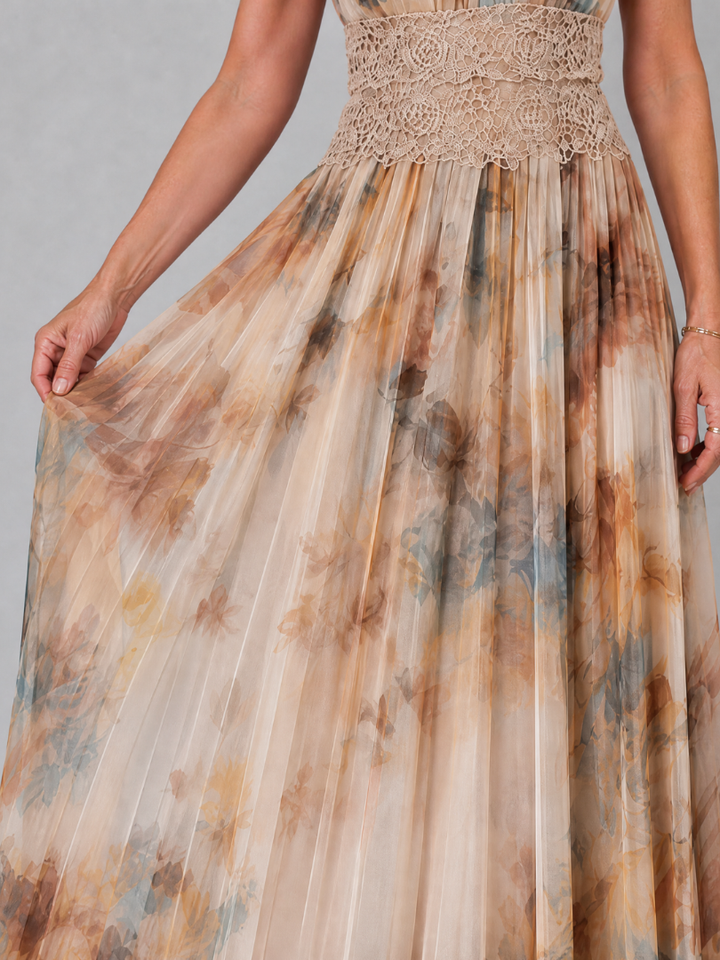 Elavenue | Robe Maxi à Encolure Halter et Taille en Dentelle