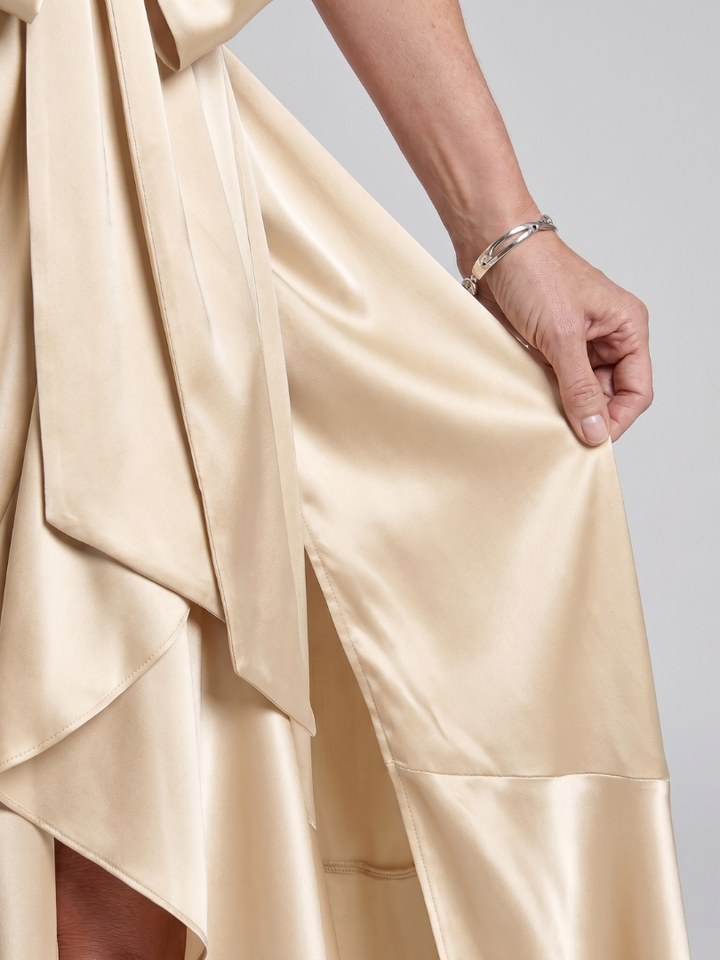 Auvelle | Robe Midi Asymétrique à Encolure Halter