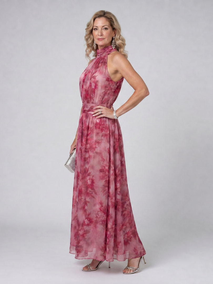 Avien | Robe Midi à Col Halter Doux