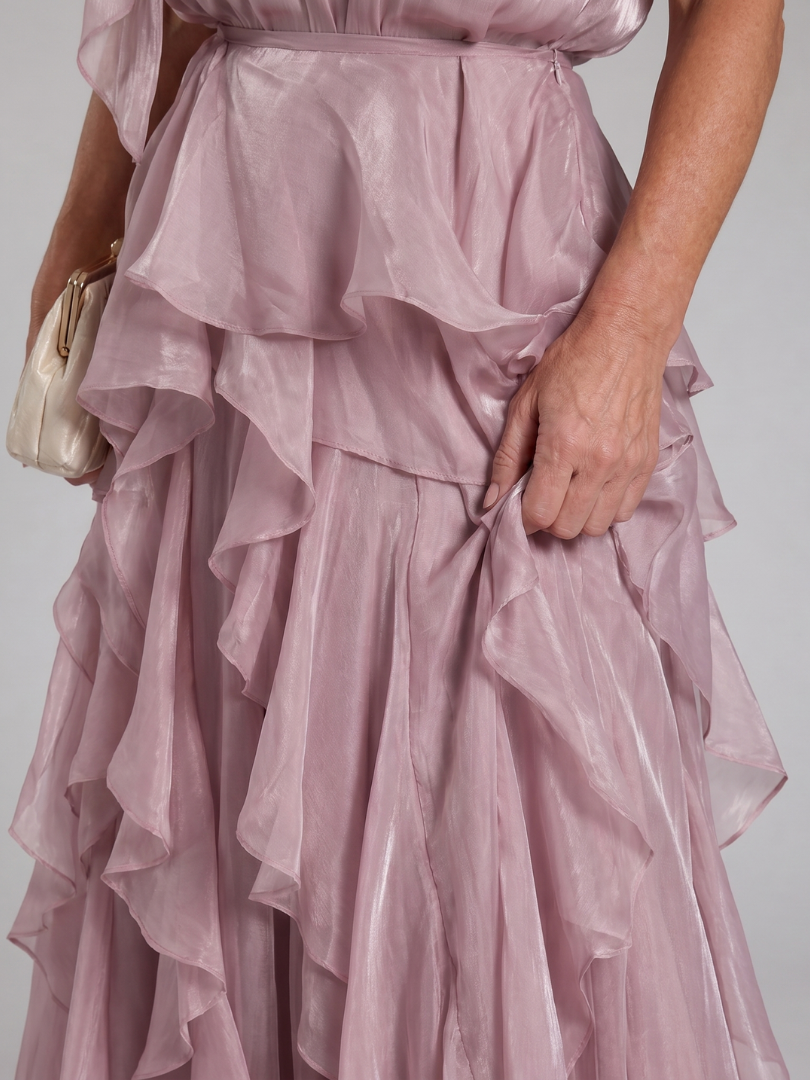 Melisande | Robe Maxi à Encolure Halter avec Volants