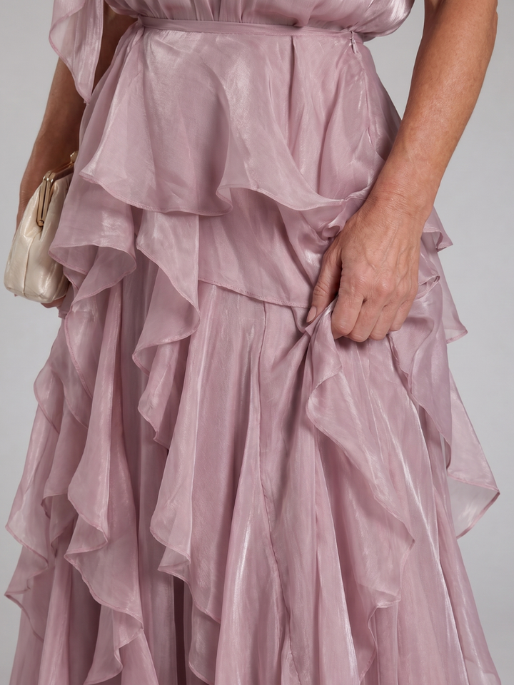 Melisande | Robe Maxi à Encolure Halter avec Volants