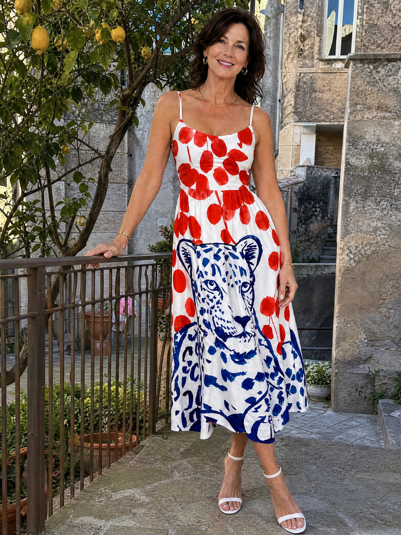 Zarelia | Robe Midi à Imprimé Léopard