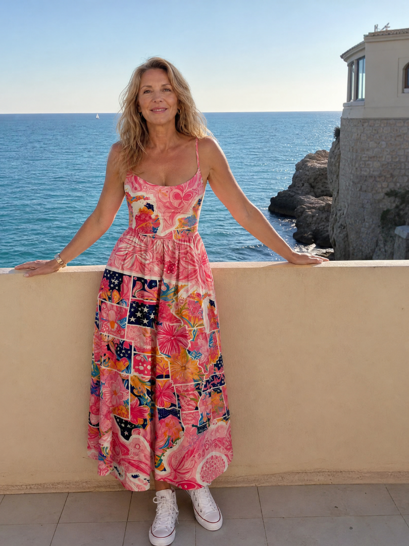 Valhala | Robe Midi Imprimé Floral Patchwork