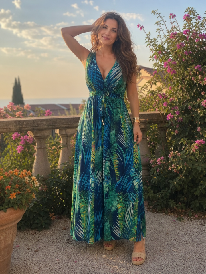 Auvelle | Robe Midi Sans Manches à Taille Empire