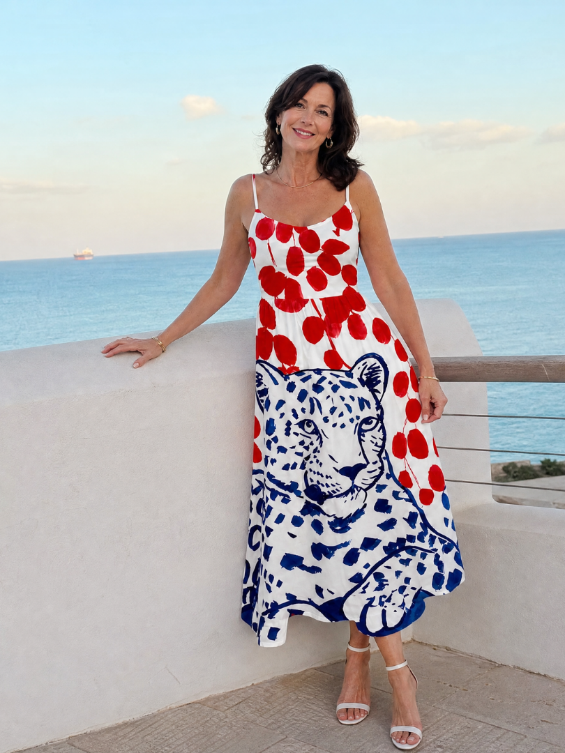 Zarelia | Robe Midi à Imprimé Léopard