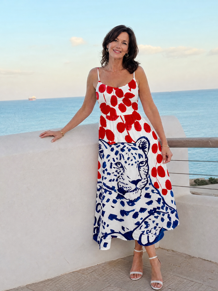 Zarelia | Robe Midi à Imprimé Léopard