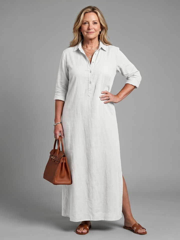 Auvelle | Robe Maxi à Manches Longues et Silhouette Détendue