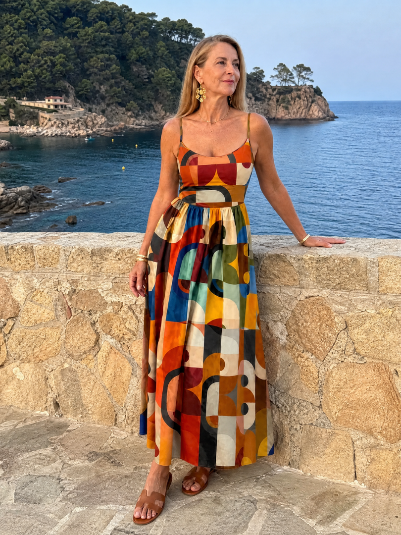 Zoraline | Robe Midi à Imprimé Géométrique