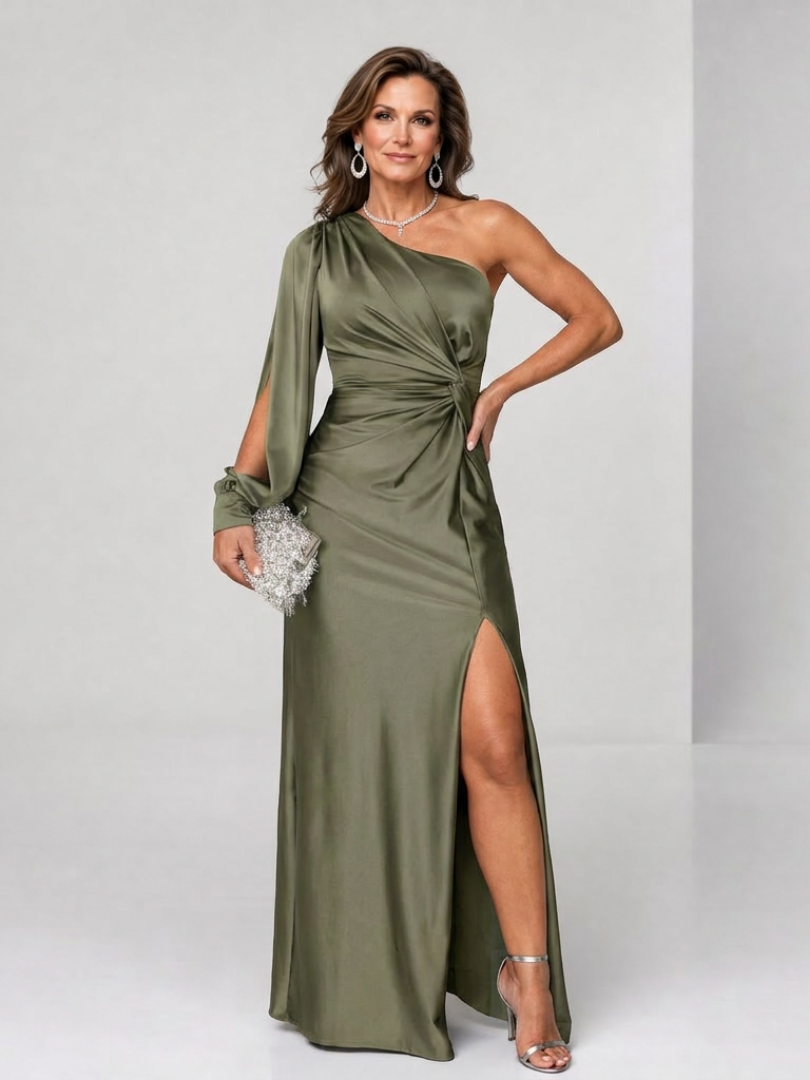 Roniol | Robe Maxi Drapée à Épaule Dénudée