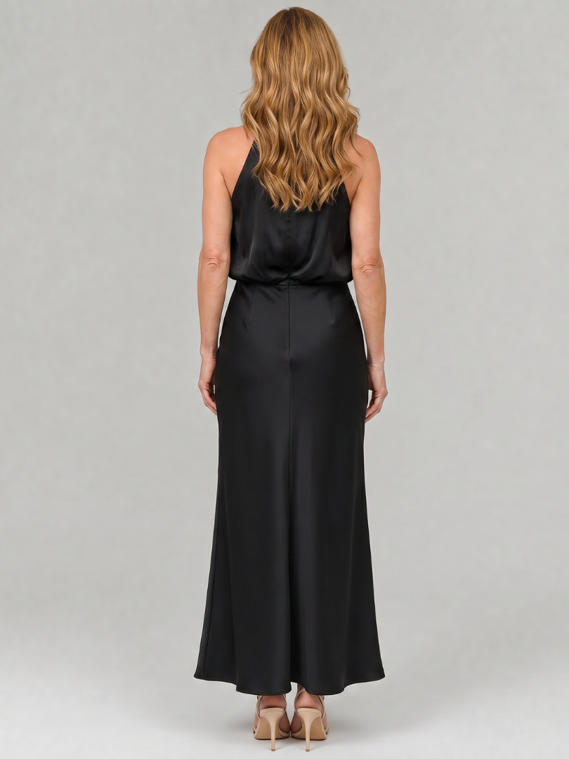 Nopal | Robe Midi Sans Manches à Col Drapé
